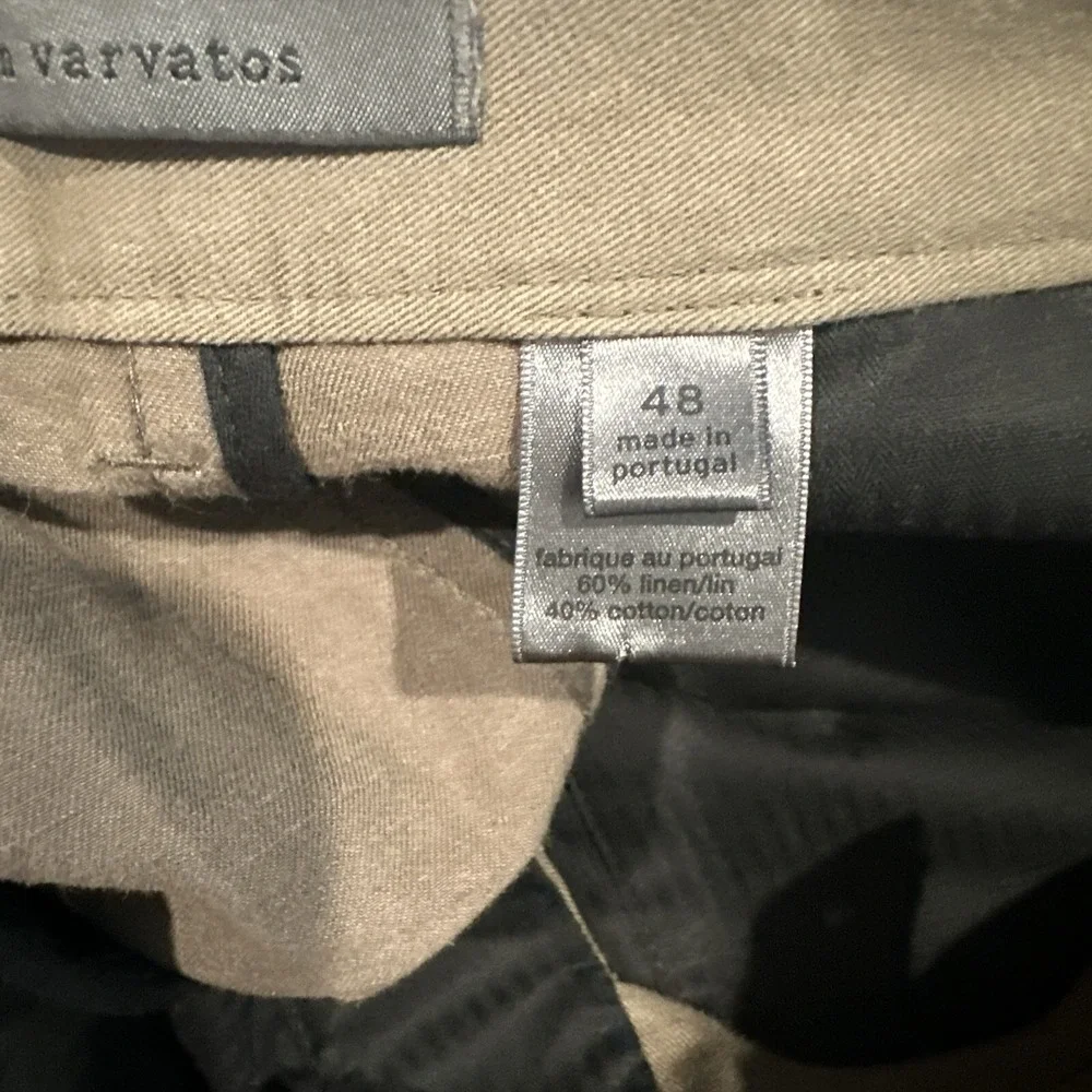 John Varvatos‎ Men's Linen Blend Chino Style Pants Sz 48 34x38 Not Hemmed